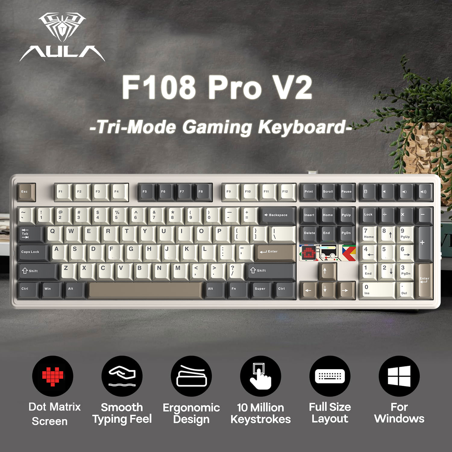 AULA F108 Pro V2 100% Layout M - Pc Gaming Uk ulasan dan harga