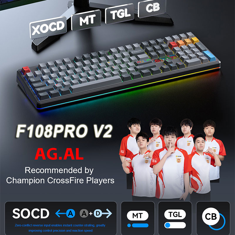 AULA F108 Pro V2 100% Layout M - Pc Gaming Uk ulasan dan harga
