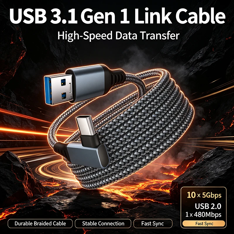 Kabel USB A ke Type-C 3m 5m 6m - Pc Gaming Vr Headset ulasan dan harga