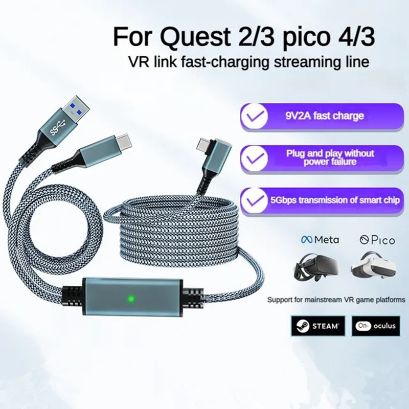 Kabel Link 5M Headset VR kabel - Vr Headset Pc ulasan dan harga