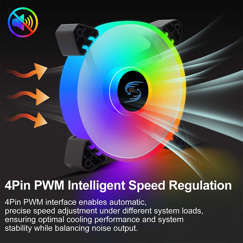 Kipas Casing ARGB PWM 120mm, 4 - Pc Gaming Ff ulasan dan harga