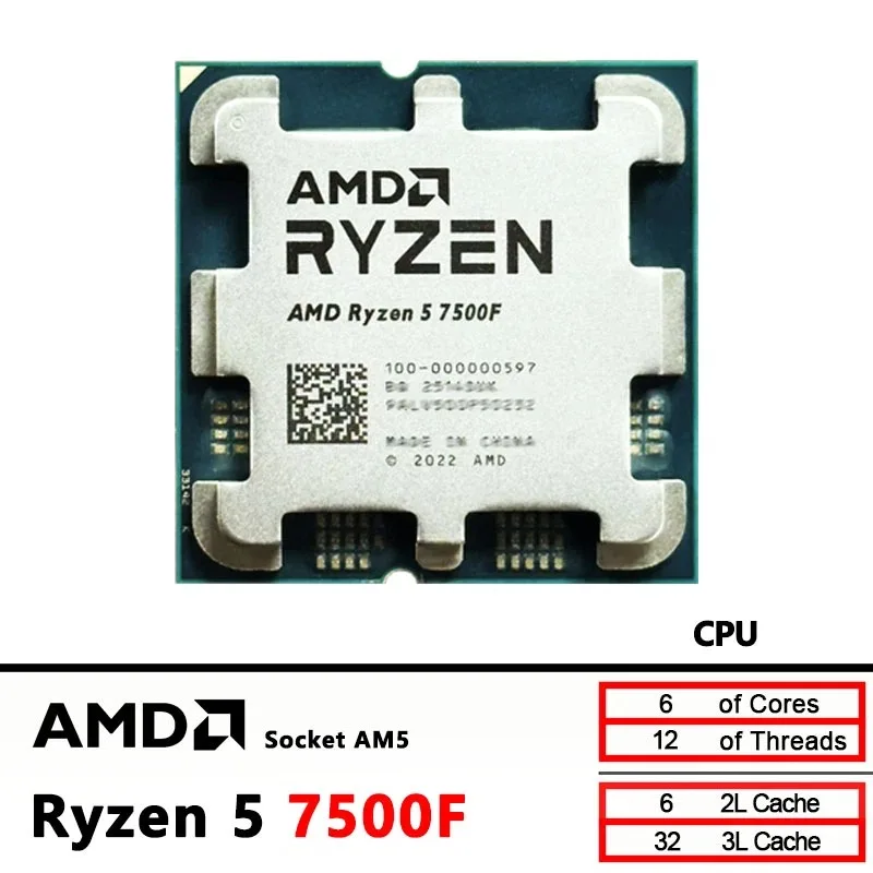 Prosesor CPU AMD Ryzen 5 7500F - Pc Gaming Cpu ulasan dan harga