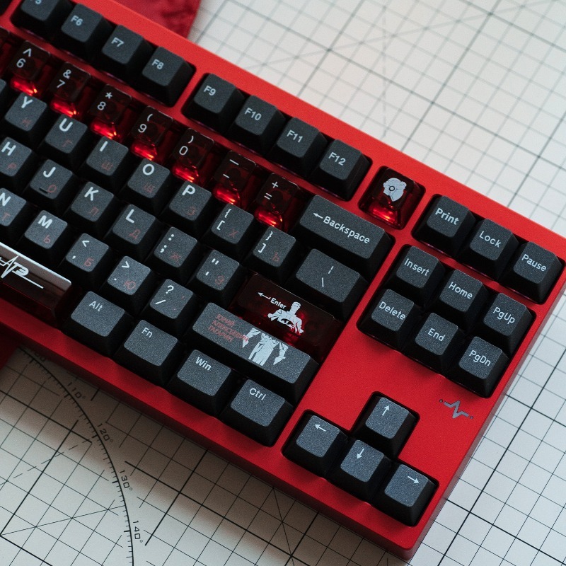 Set Keycaps Tema Hitam Soviet  - Pc Gaming Set ulasan dan harga