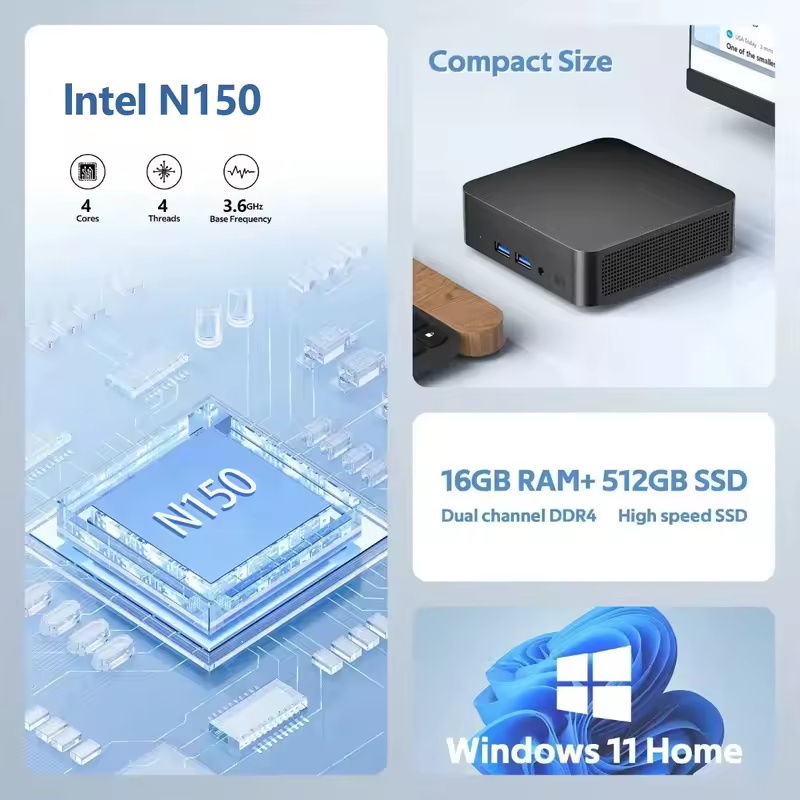 2026 Intel N150 Mini PC Komput - Pc Gaming Sultan ulasan dan harga